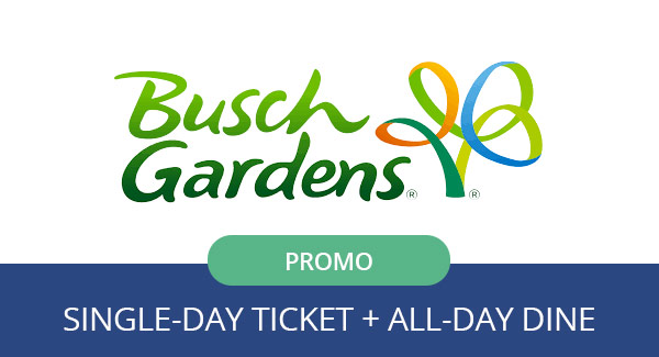 Busch Gardens Tampa Bay Single Day Ticket + AllDay Dine Orlando